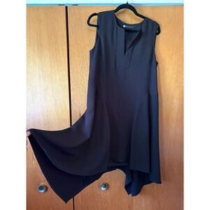 BCBG MAXAZRIA Women V Neck Handkerchief Hem Dress S Asymmetrical Church Work EUC